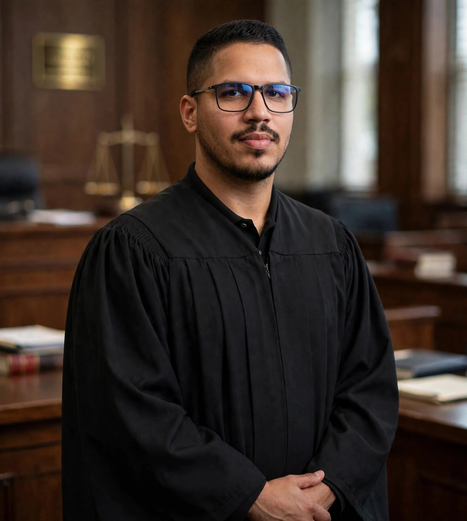 Julio Junior juiz, toga preta no tribunal
